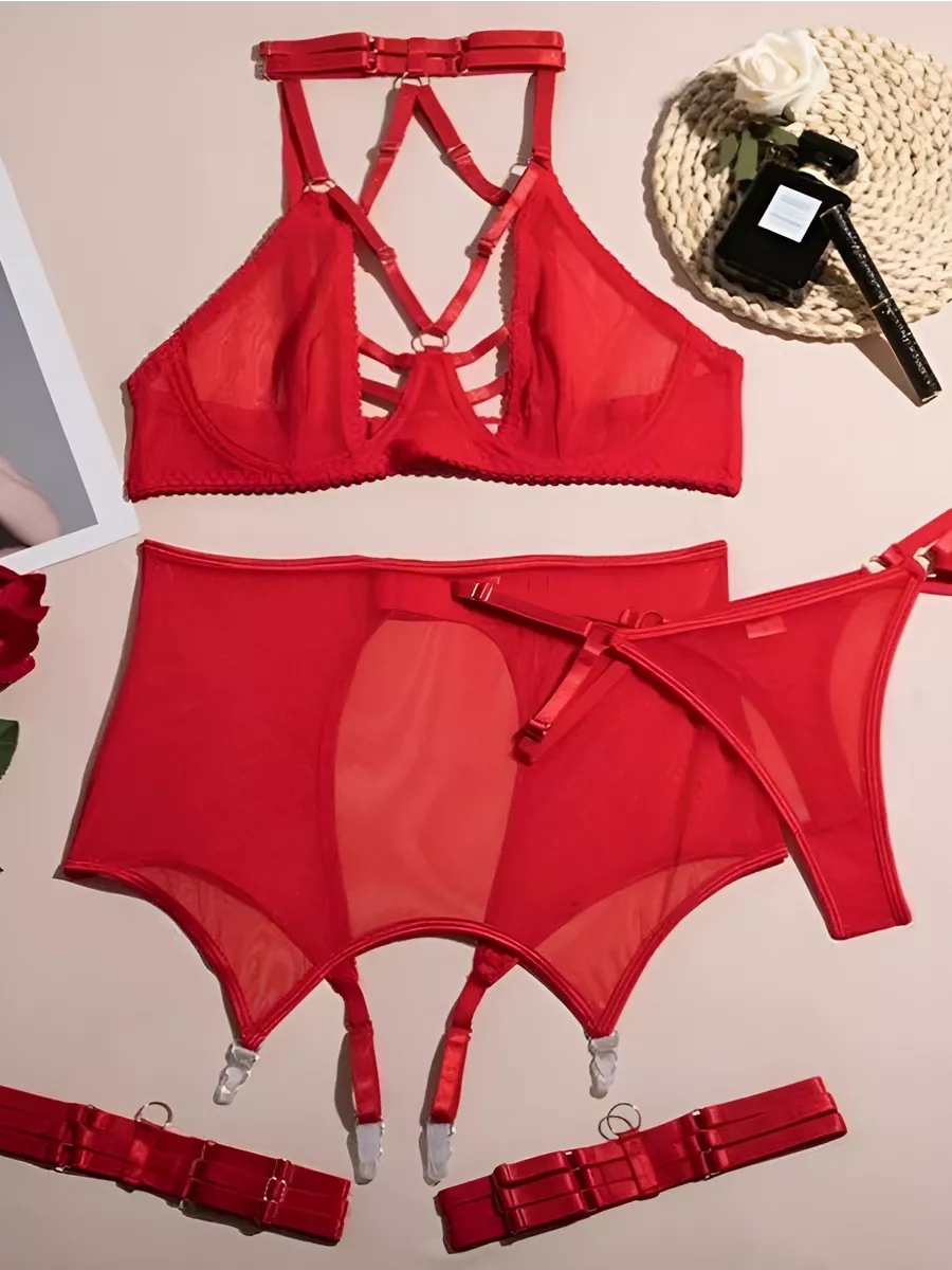 CAROL - RED LACE LINGERIE SET