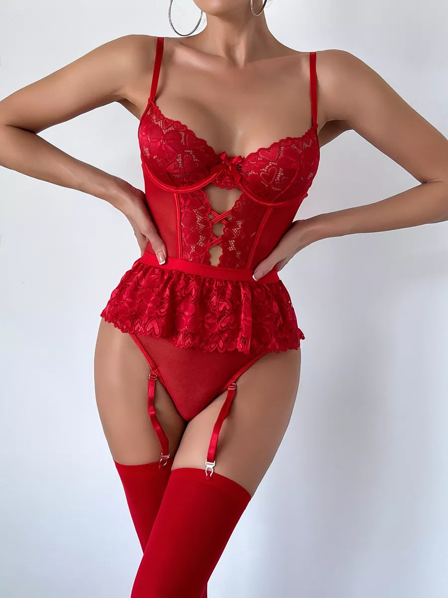 SONJA - PASSIONATE RED BODYSUIT