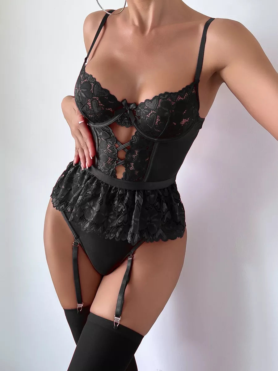 SANDRA - DARK LACE BODYSUIT