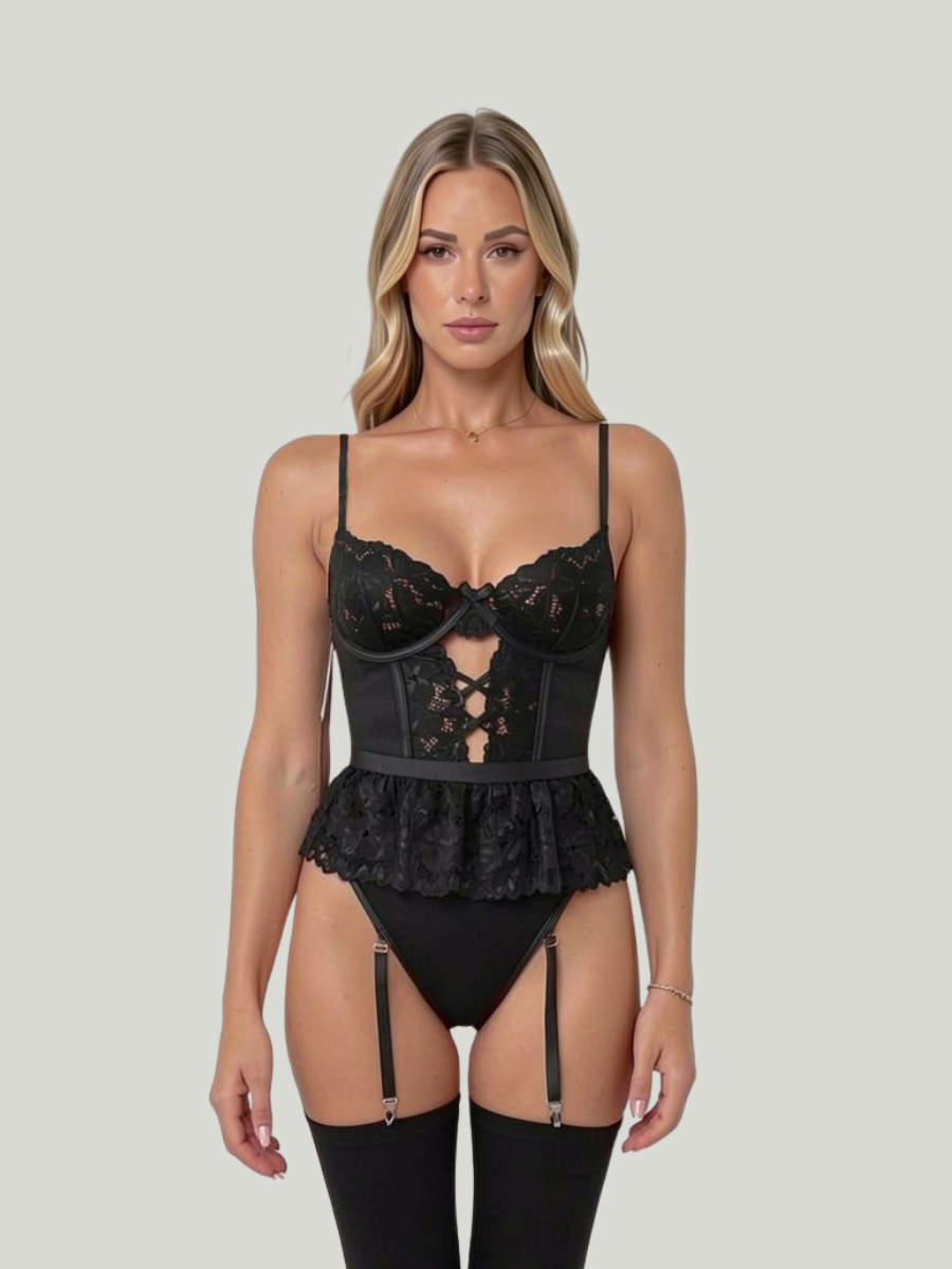 SANDRA - DARK LACE BODYSUIT