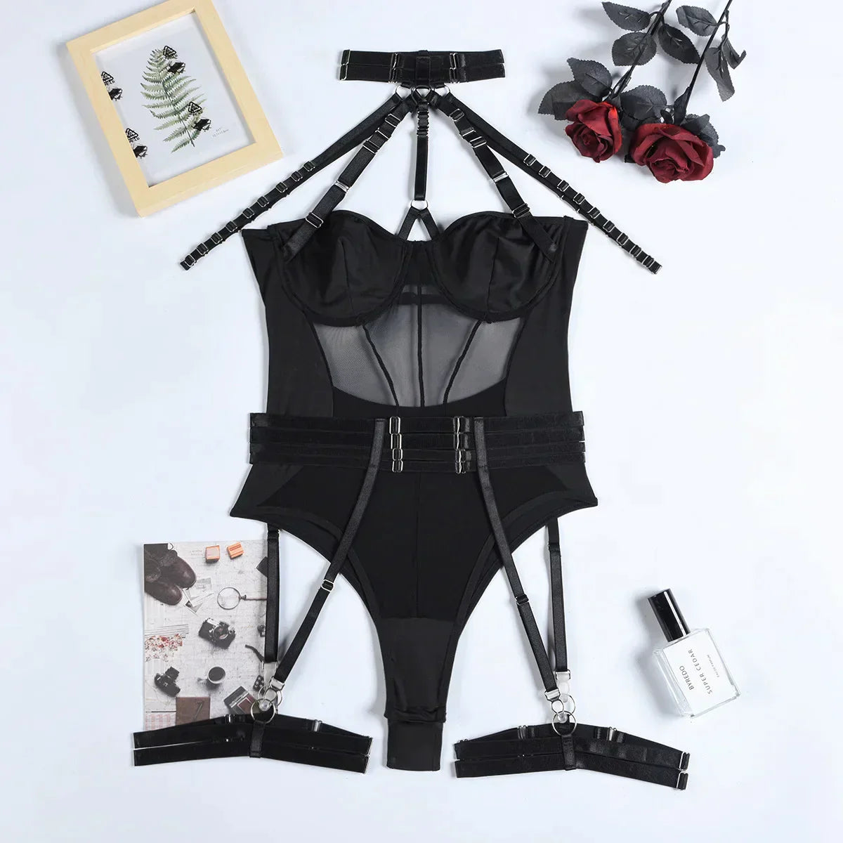 EMILIA - HALTER HARNESS BODYSUIT