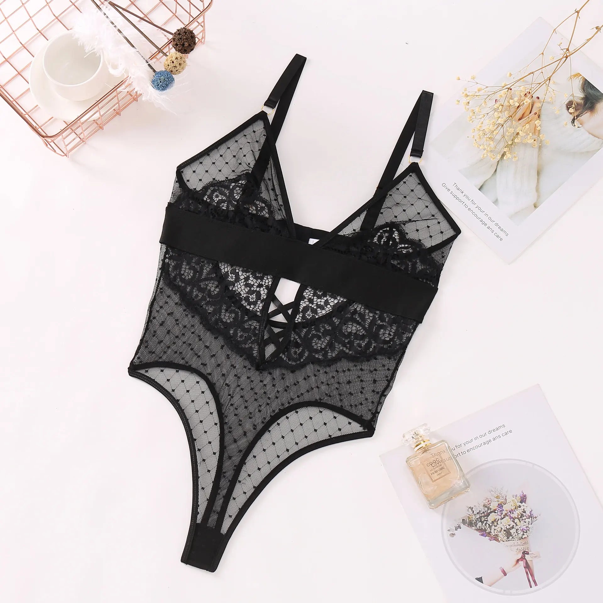 DAHLIA - POLKA DOT MESH BODYSUIT