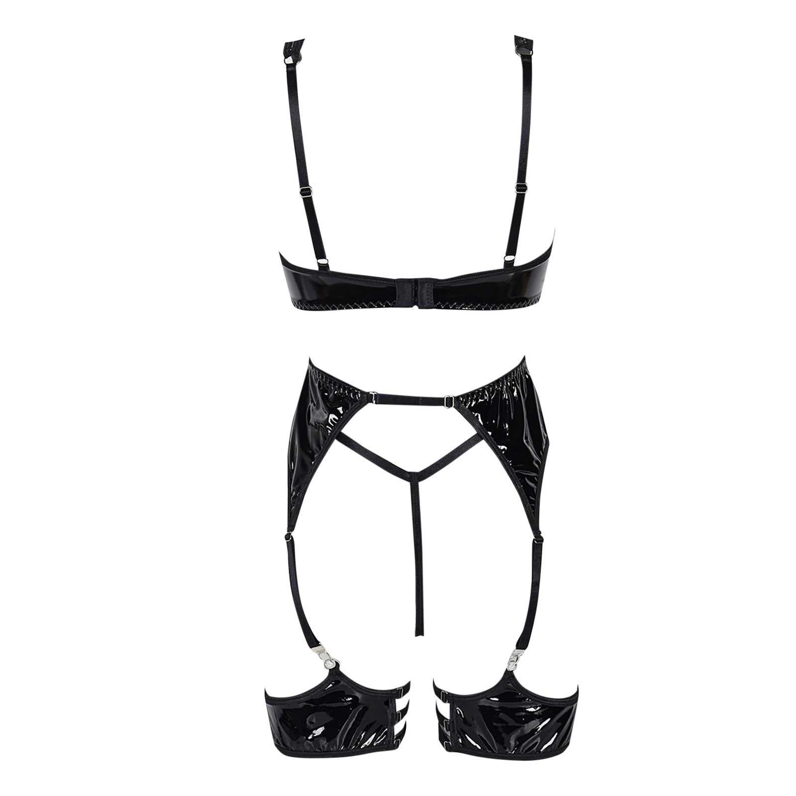 SARA - PATENT LEATHER LINGERIE SET
