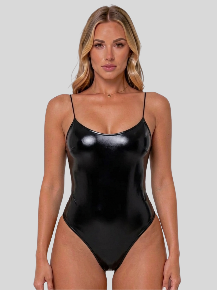LUNA - MINIMALIST PATENT LEATHER BODYSUIT