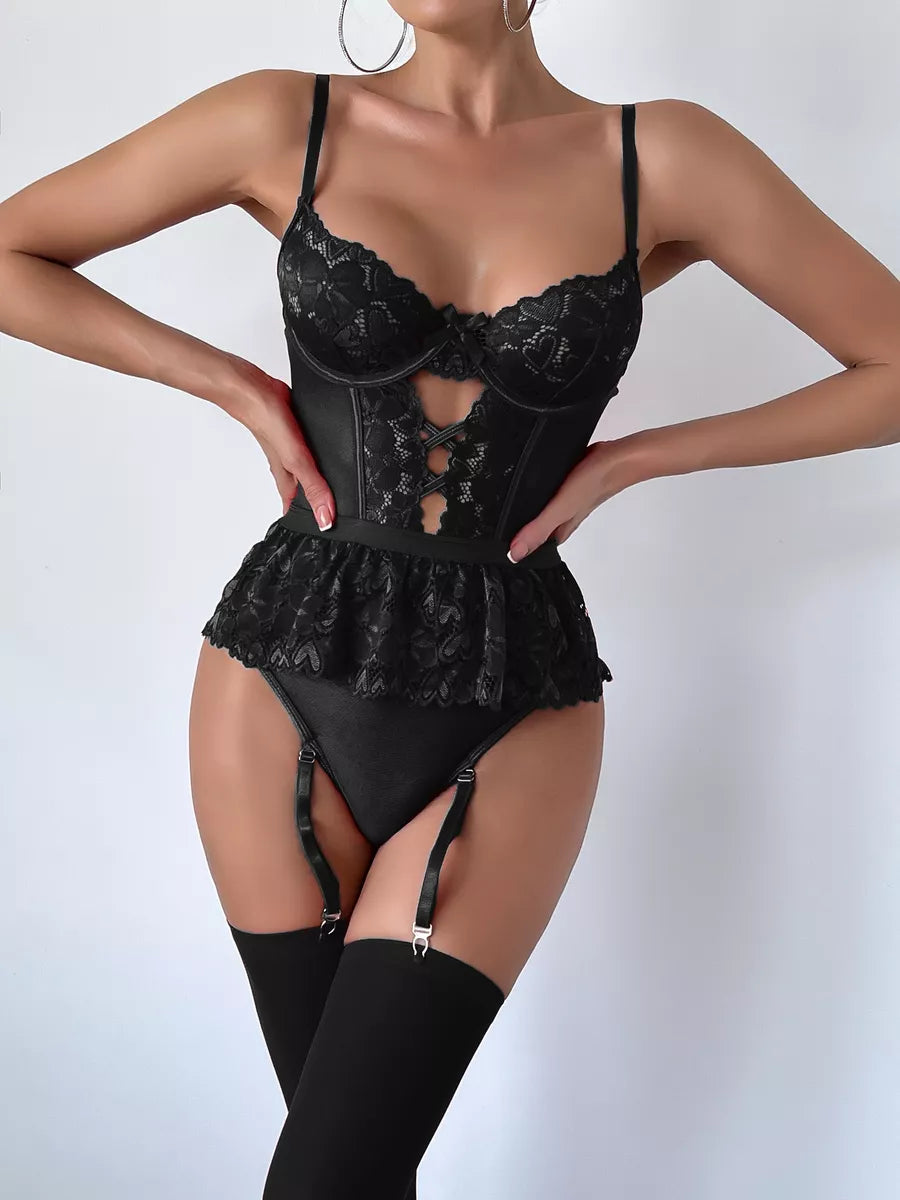 SANDRA - DARK LACE BODYSUIT