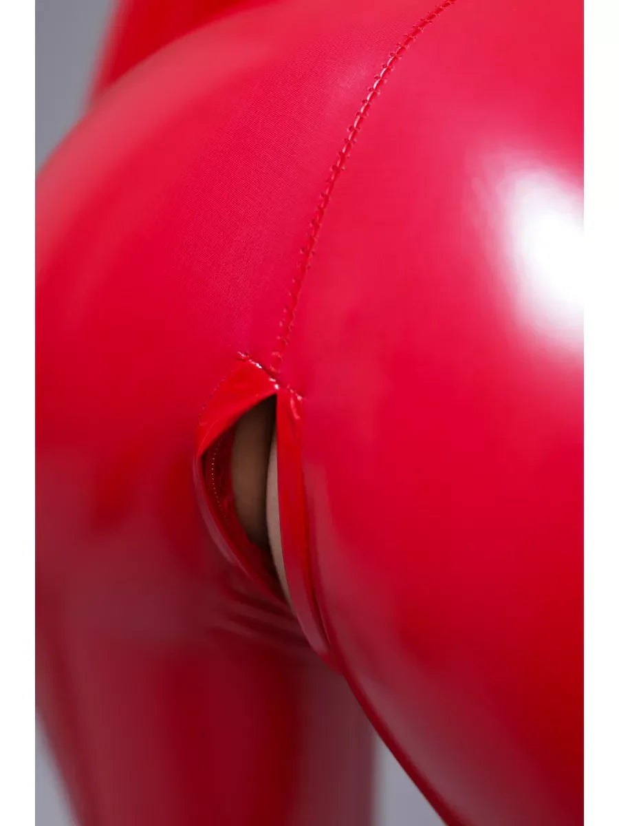 RITA - SLEEVELESS PATENT LEATHER BODYSUIT