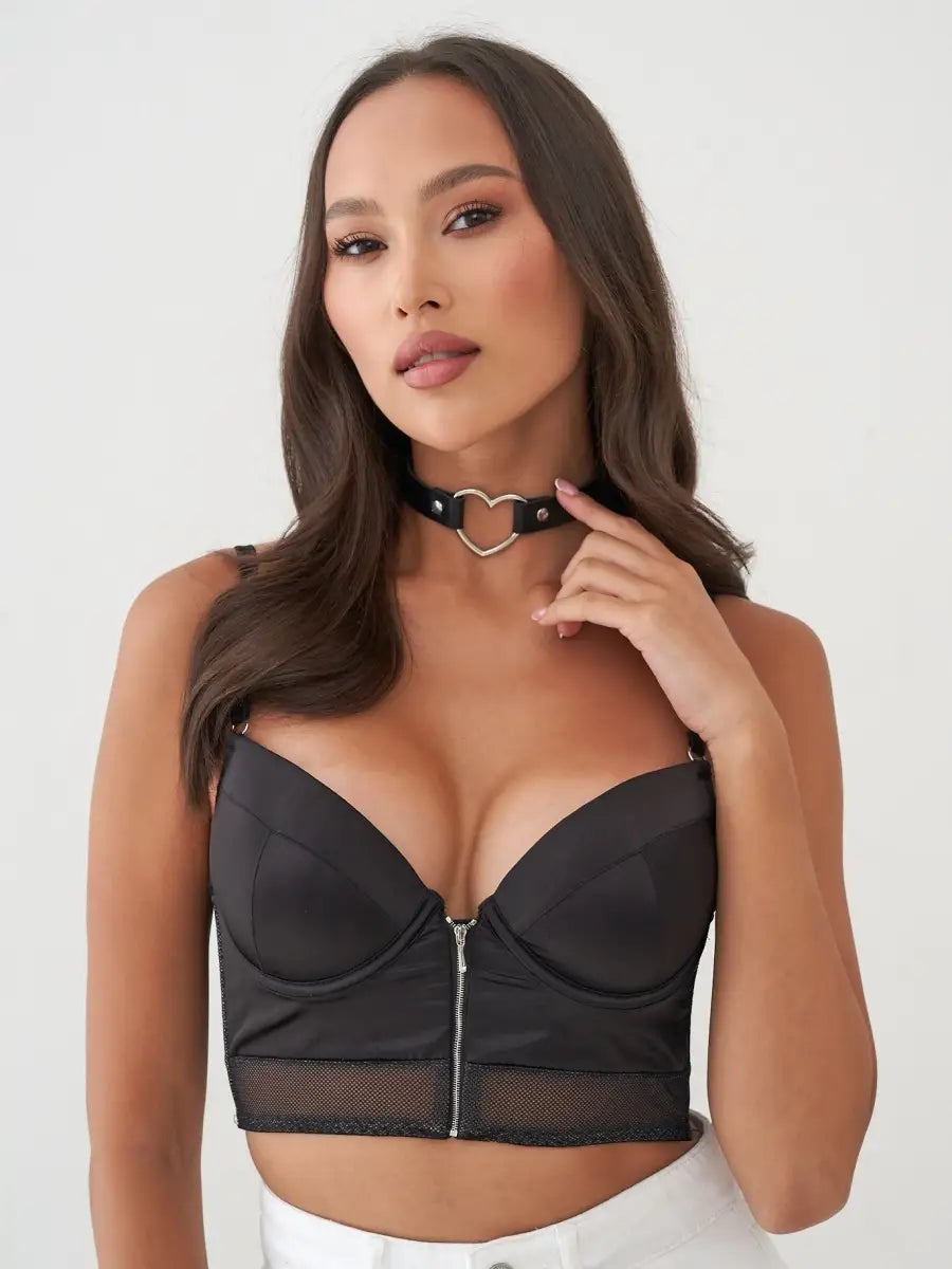 HEART CHOKER - BLACK