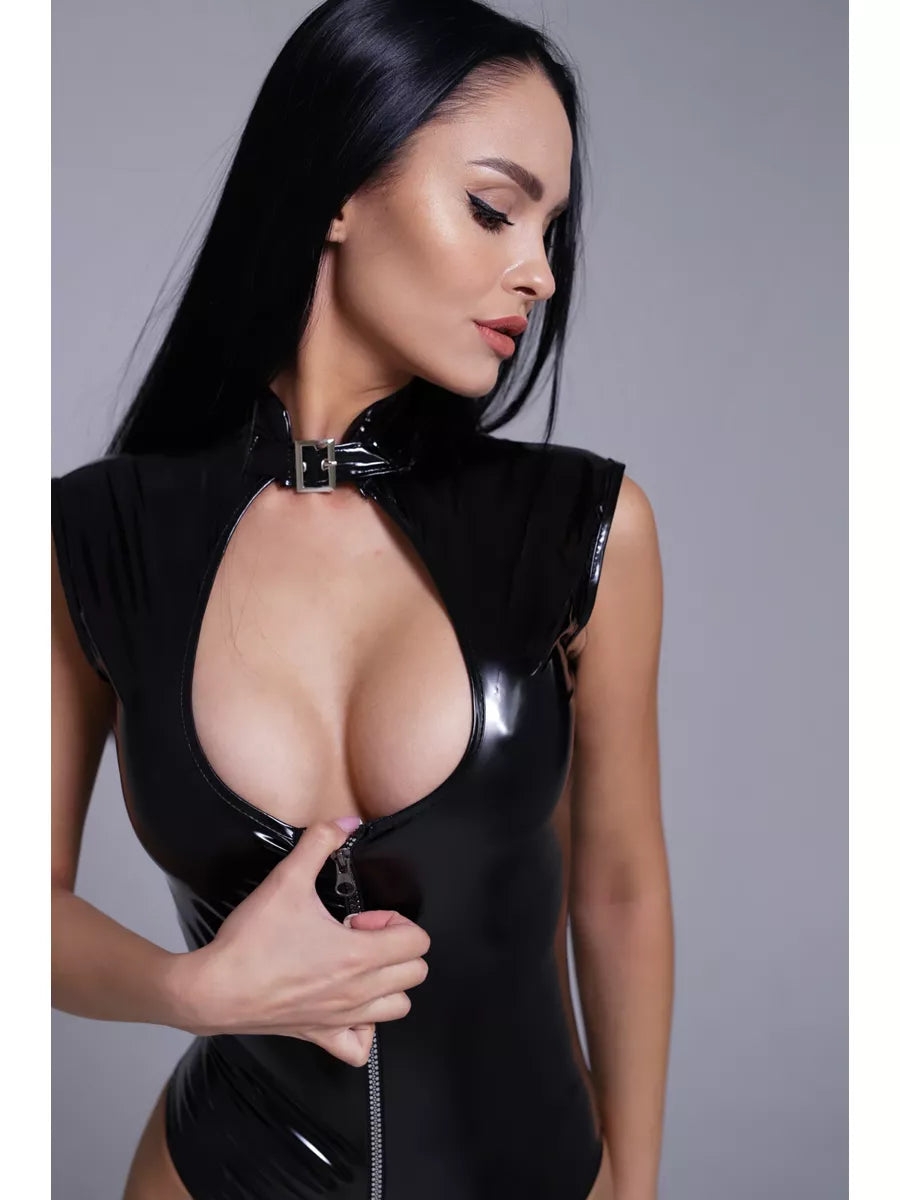 MILA - GLOSSY PATENT LEATHER BODYSUIT