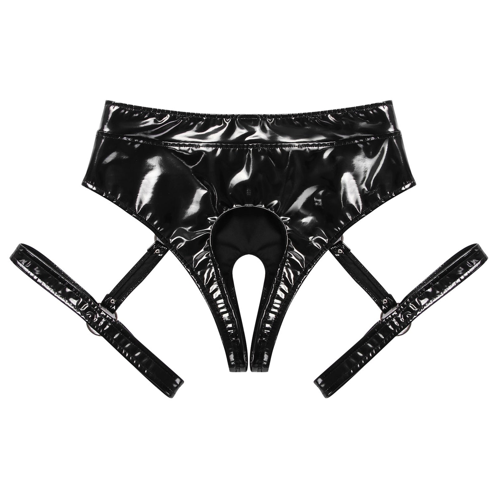 TARA - CROTCHLESS PATENT LEATHER BRIEFS