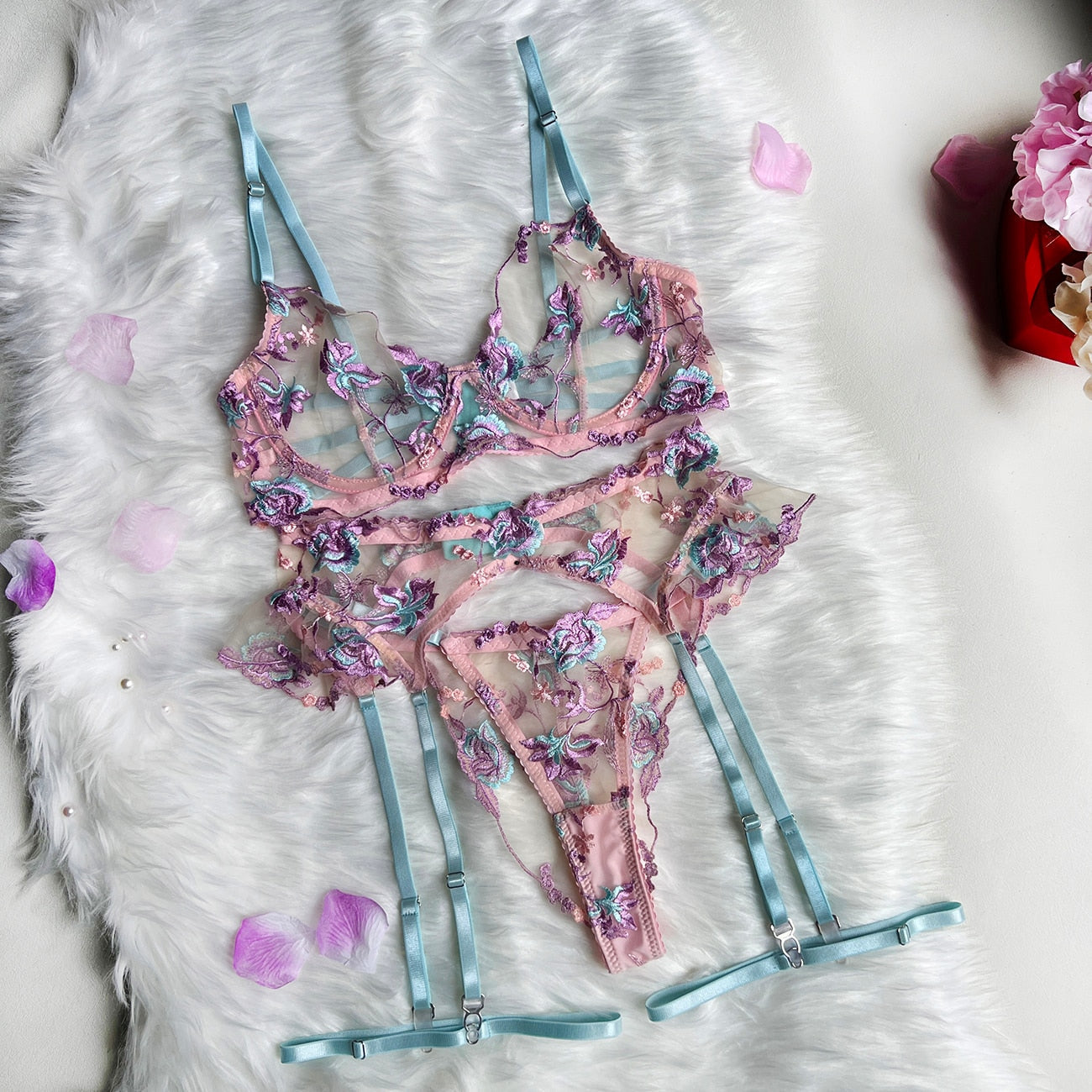 BECKY - FRENCH FLORAL LINGERIE SET
