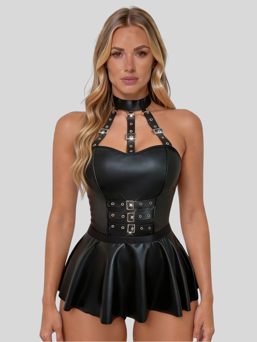 ASTRID - LEATHER MINI DRESS