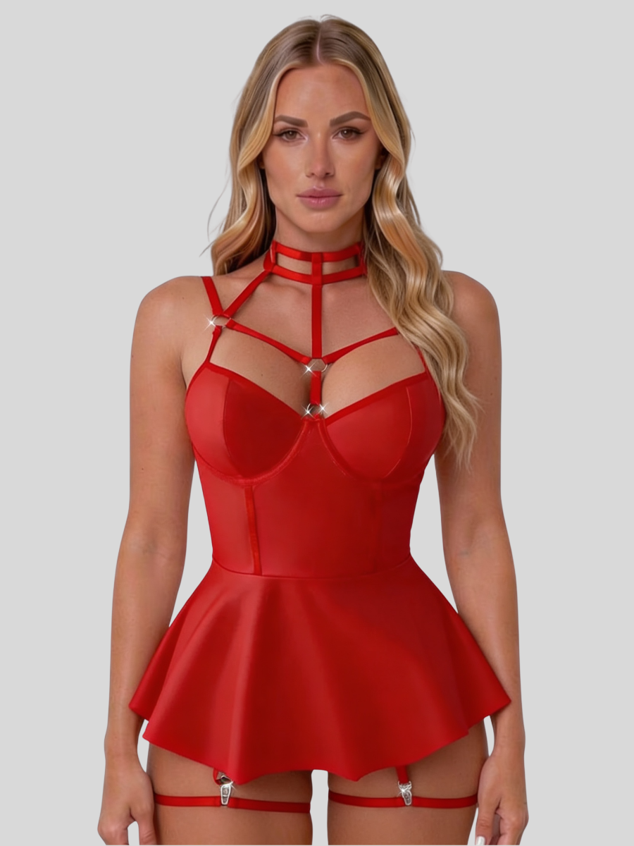 DINA - PATENT LEATHER BODYSUIT