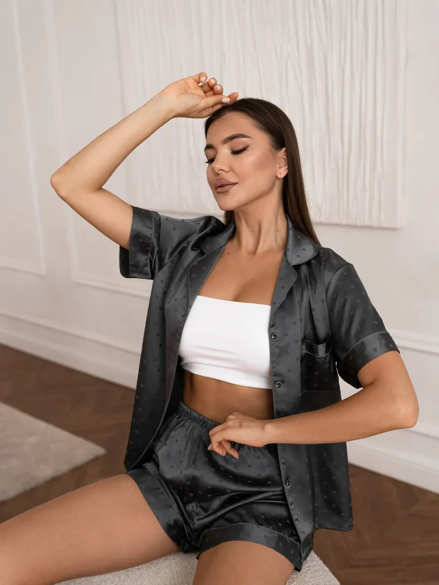 NATALIA - SATIN SHORTY PAJAMA SET