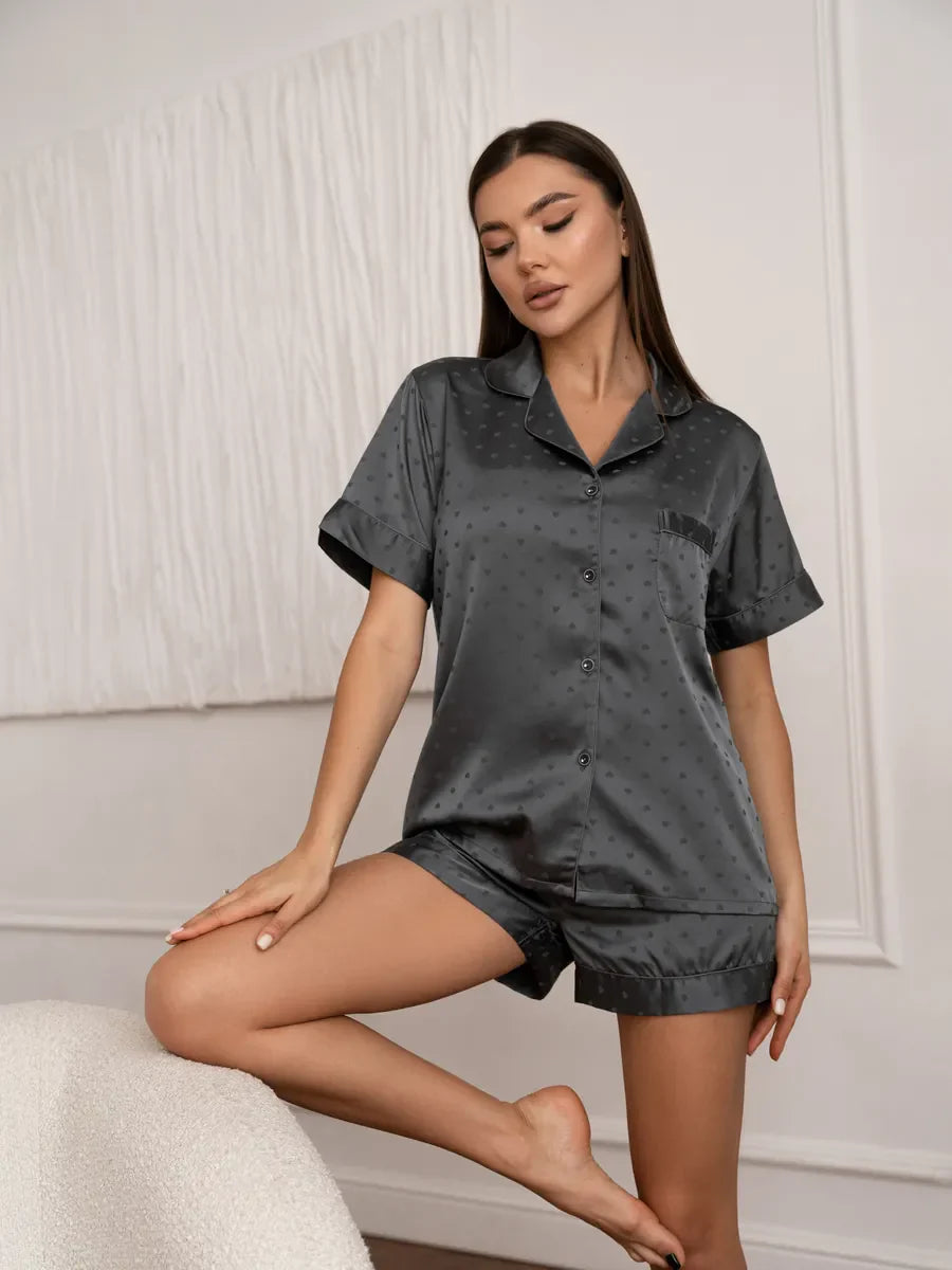 NATALIA - SATIN SHORTY PAJAMA SET
